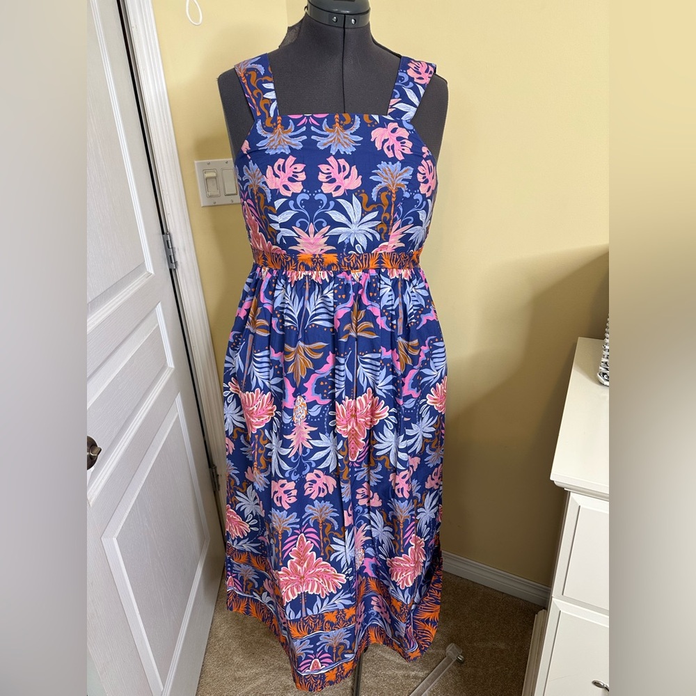 NWT Band of The free 100% cotton blue floral print maxi dress